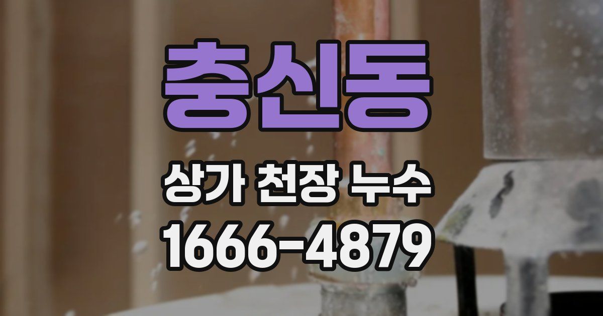 충신동 상가 천장 누수