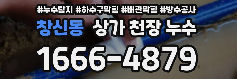 창신동 상가 천장 누수