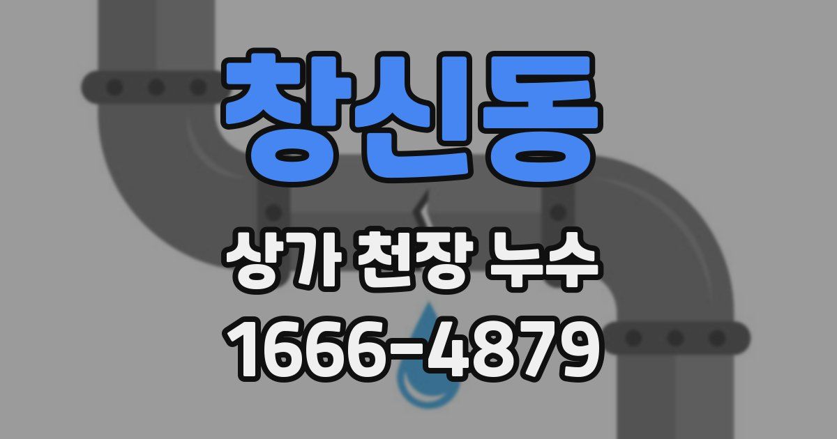 창신동 상가 천장 누수