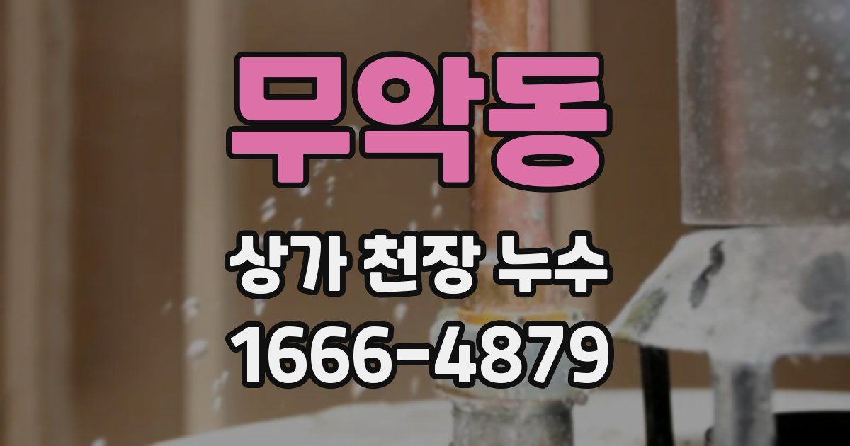 무악동 상가 천장 누수