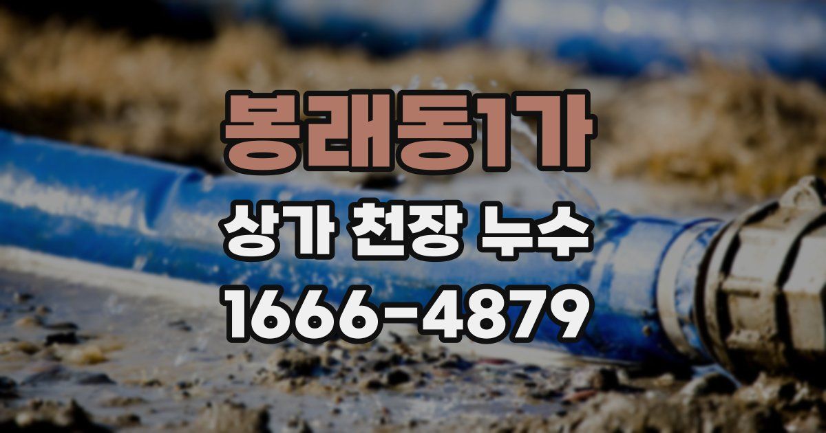 봉래동1가 상가 천장 누수