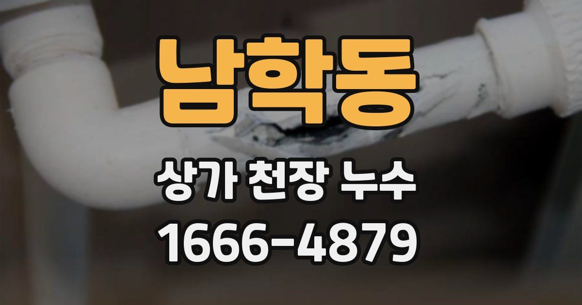 남학동 상가 천장 누수
