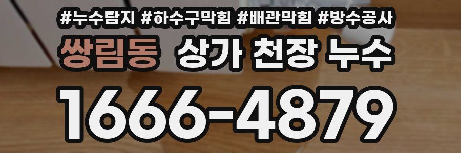 쌍림동 상가 천장 누수