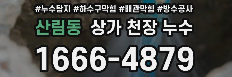산림동 상가 천장 누수