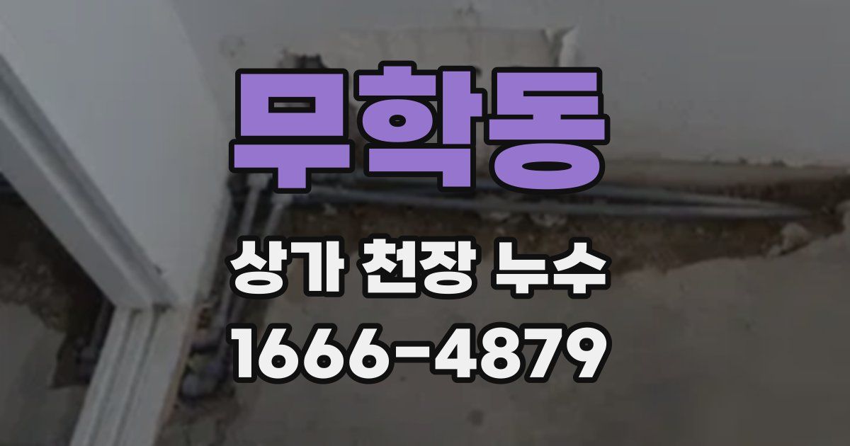 무학동 상가 천장 누수