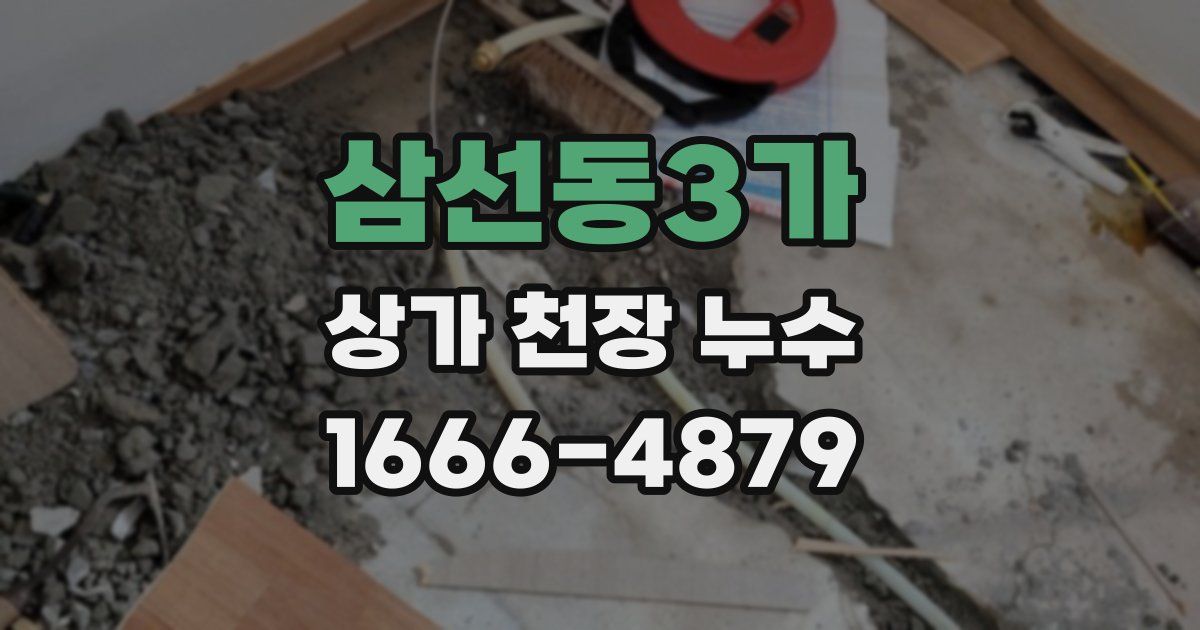 삼선동3가 상가 천장 누수