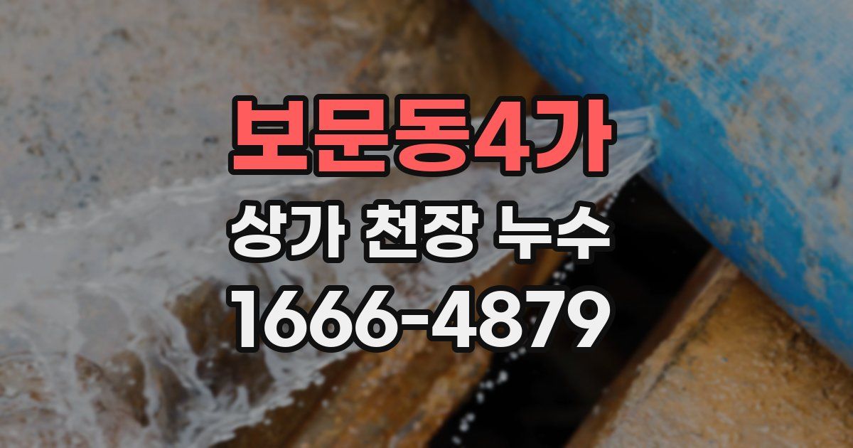 보문동4가 상가 천장 누수