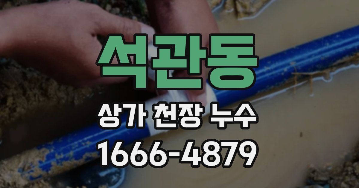 석관동 상가 천장 누수