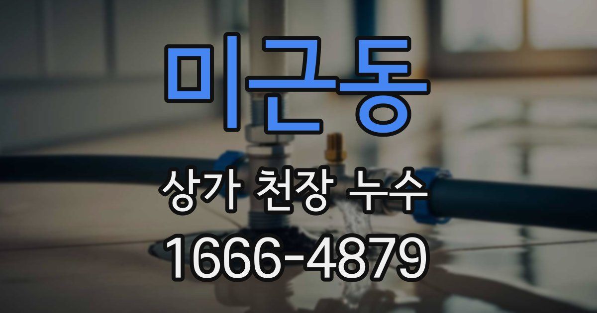미근동 상가 천장 누수