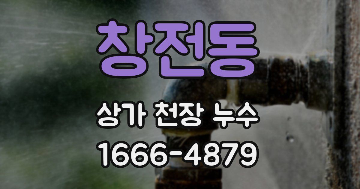 창전동 상가 천장 누수