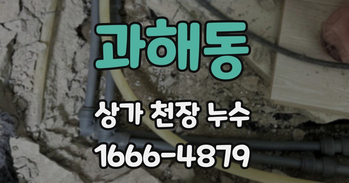 과해동 상가 천장 누수