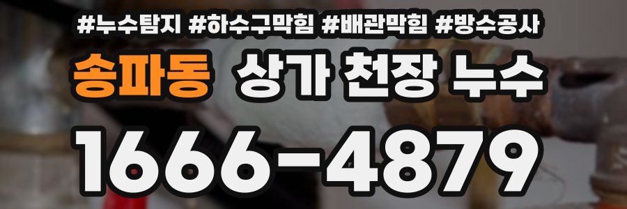 송파동 상가 천장 누수