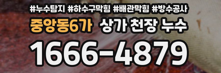 중앙동6가 상가 천장 누수