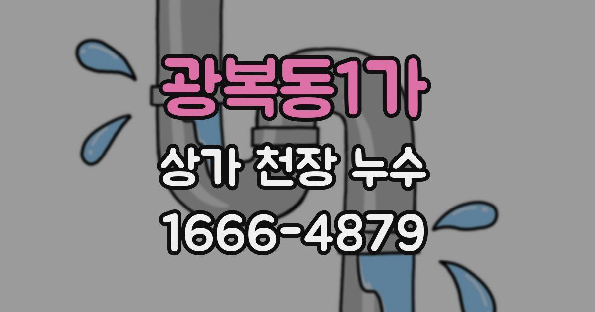 광복동1가 상가 천장 누수