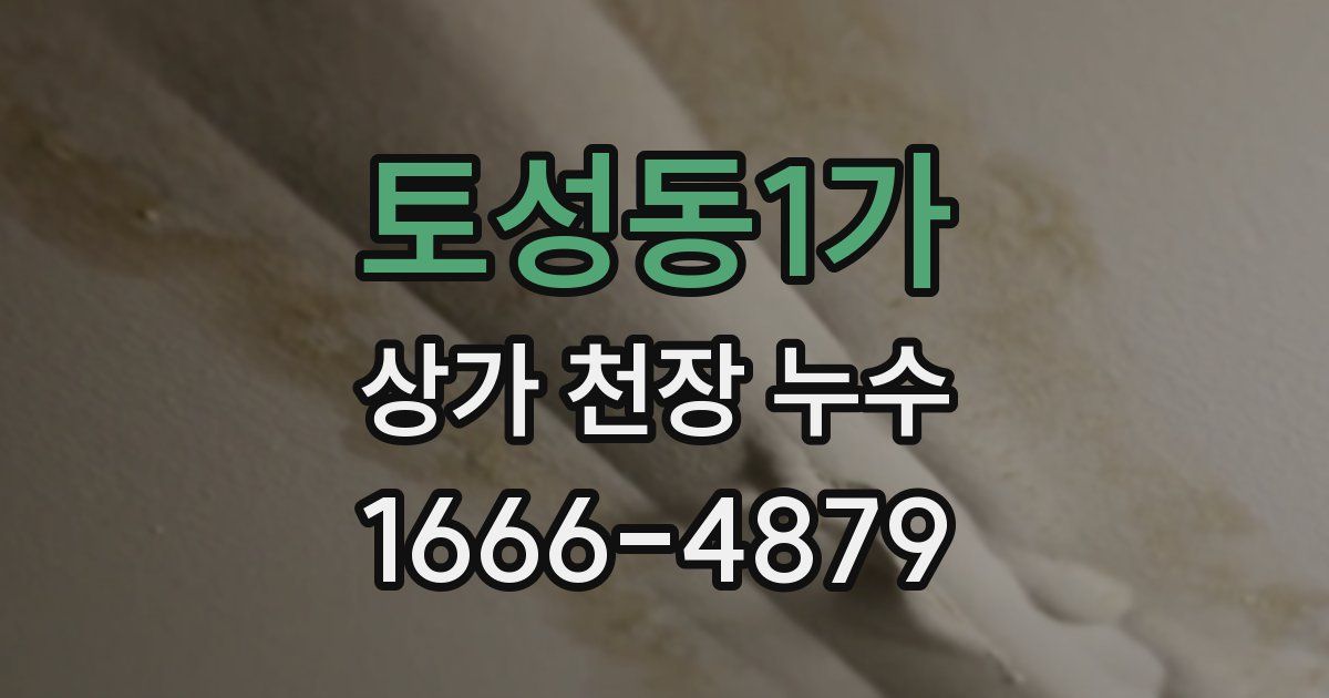 토성동1가 상가 천장 누수