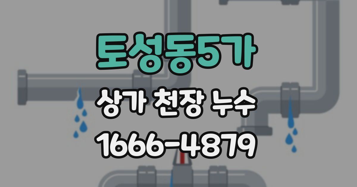 토성동5가 상가 천장 누수