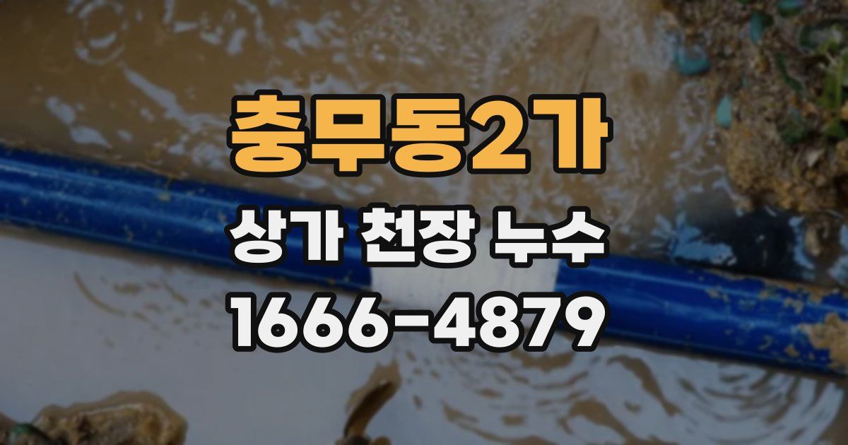충무동2가 상가 천장 누수