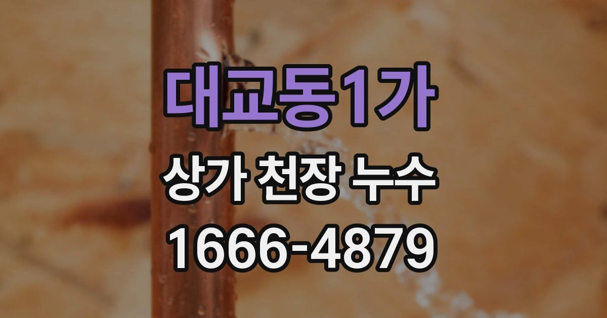 대교동1가 상가 천장 누수