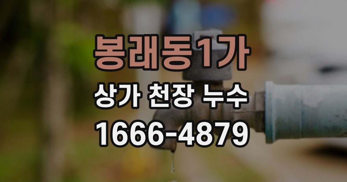 봉래동1가 상가 천장 누수