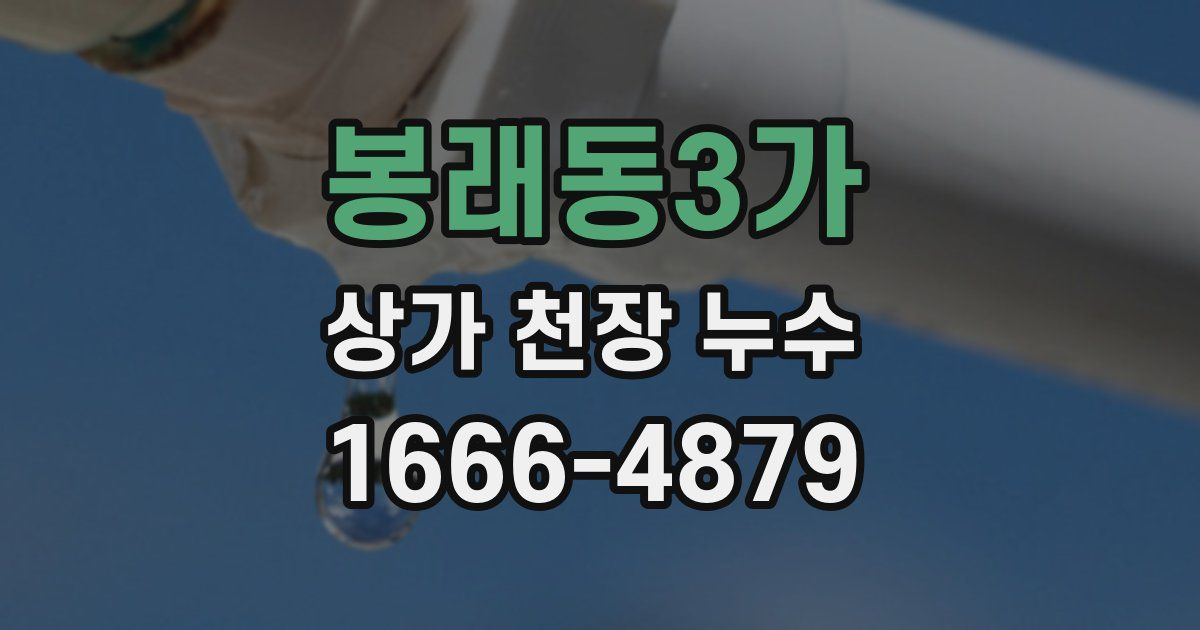 봉래동3가 상가 천장 누수