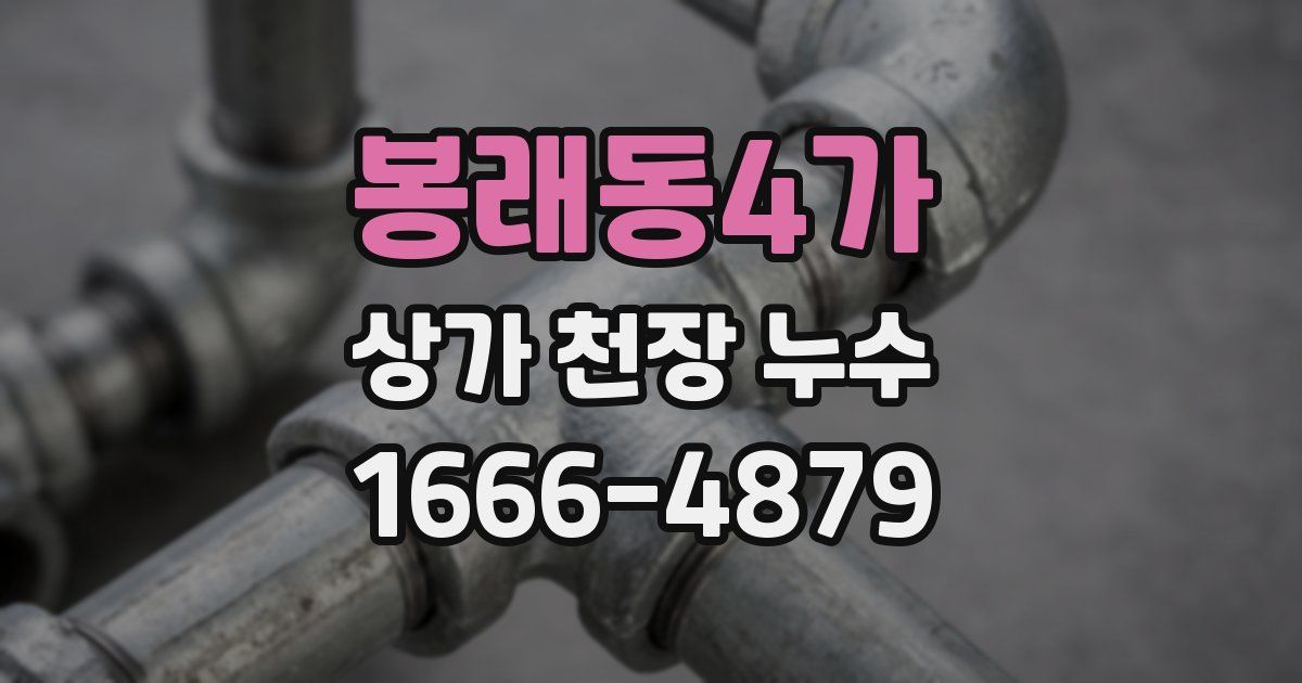 봉래동4가 상가 천장 누수