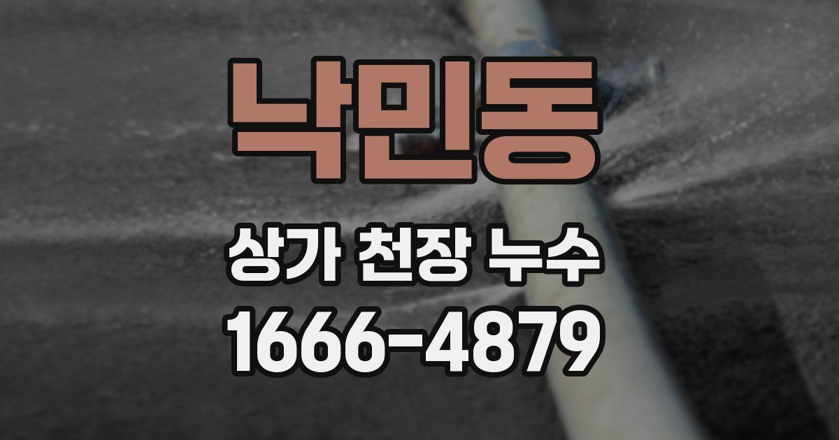 낙민동 상가 천장 누수