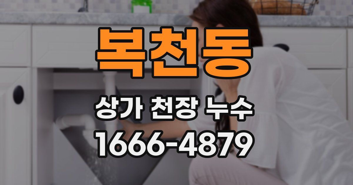 복천동 상가 천장 누수