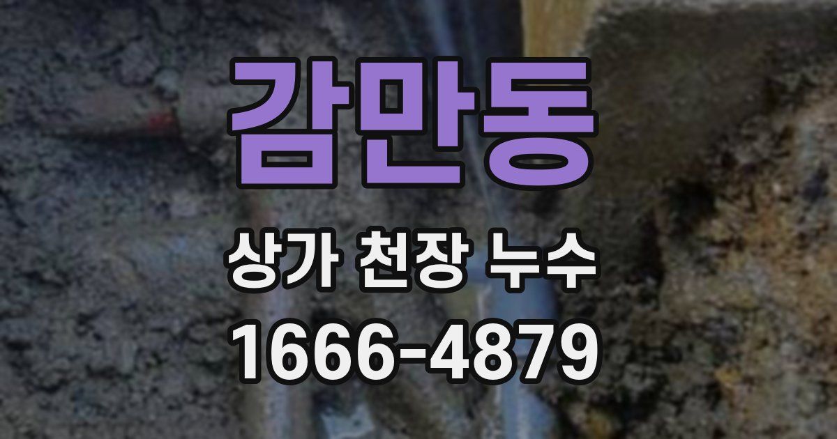 감만동 상가 천장 누수