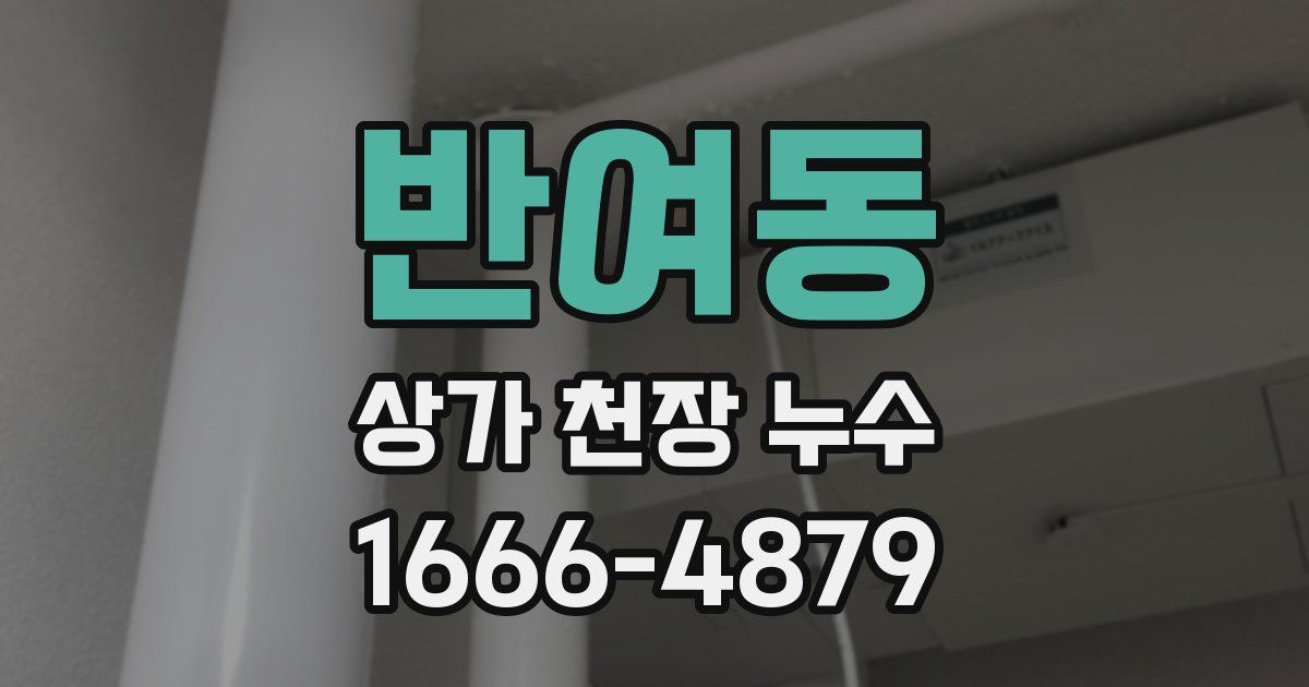 반여동 상가 천장 누수