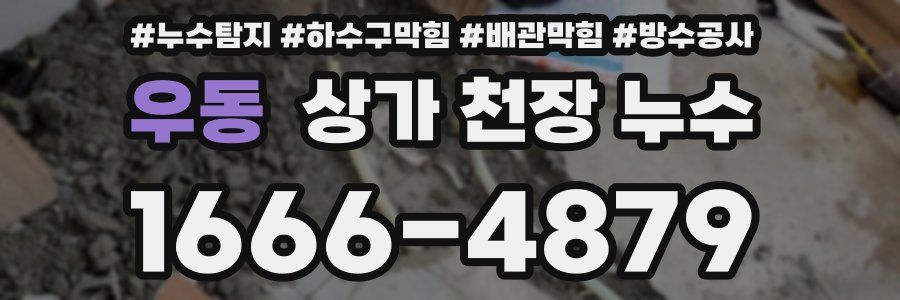 우동 상가 천장 누수