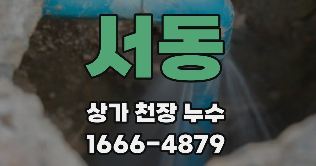 서동 상가 천장 누수
