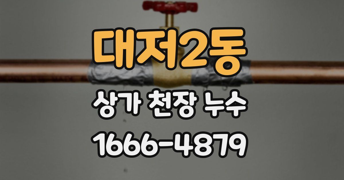 대저2동 상가 천장 누수
