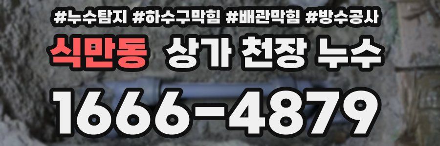 식만동 상가 천장 누수