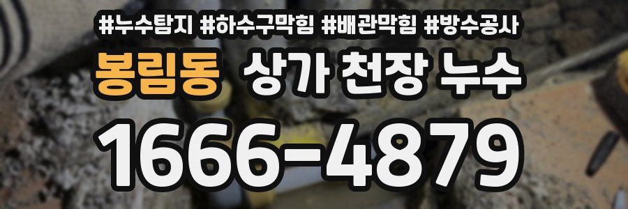 봉림동 상가 천장 누수