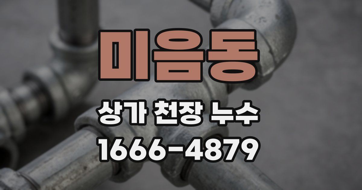 미음동 상가 천장 누수