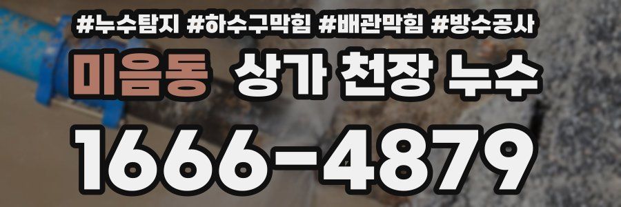 미음동 상가 천장 누수