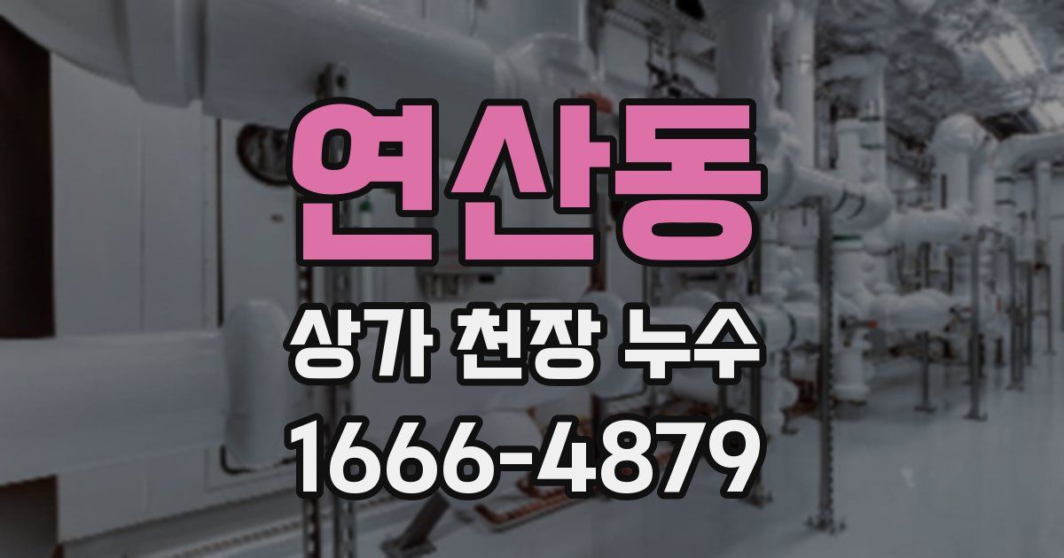 연산동 상가 천장 누수
