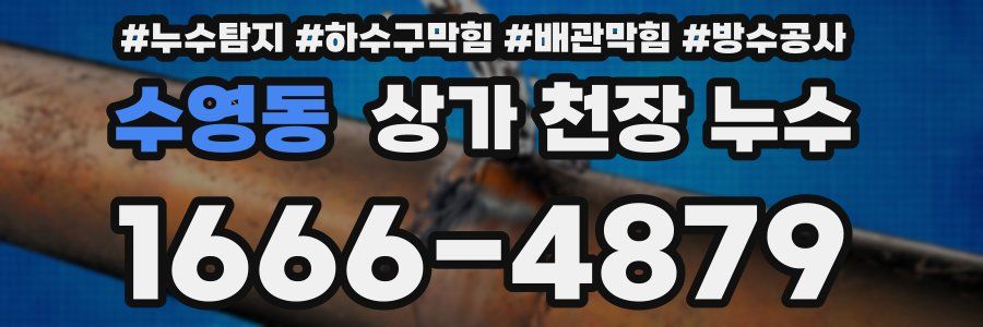 수영동 상가 천장 누수