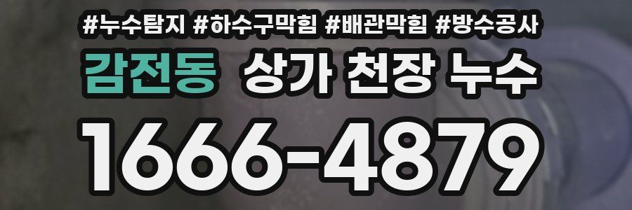 감전동 상가 천장 누수