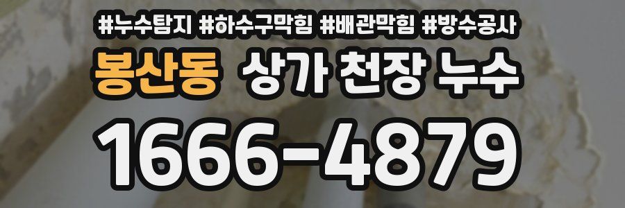 봉산동 상가 천장 누수