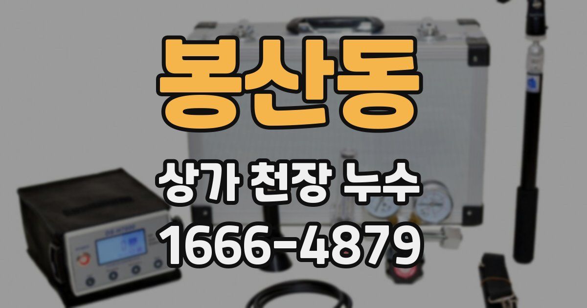 봉산동 상가 천장 누수