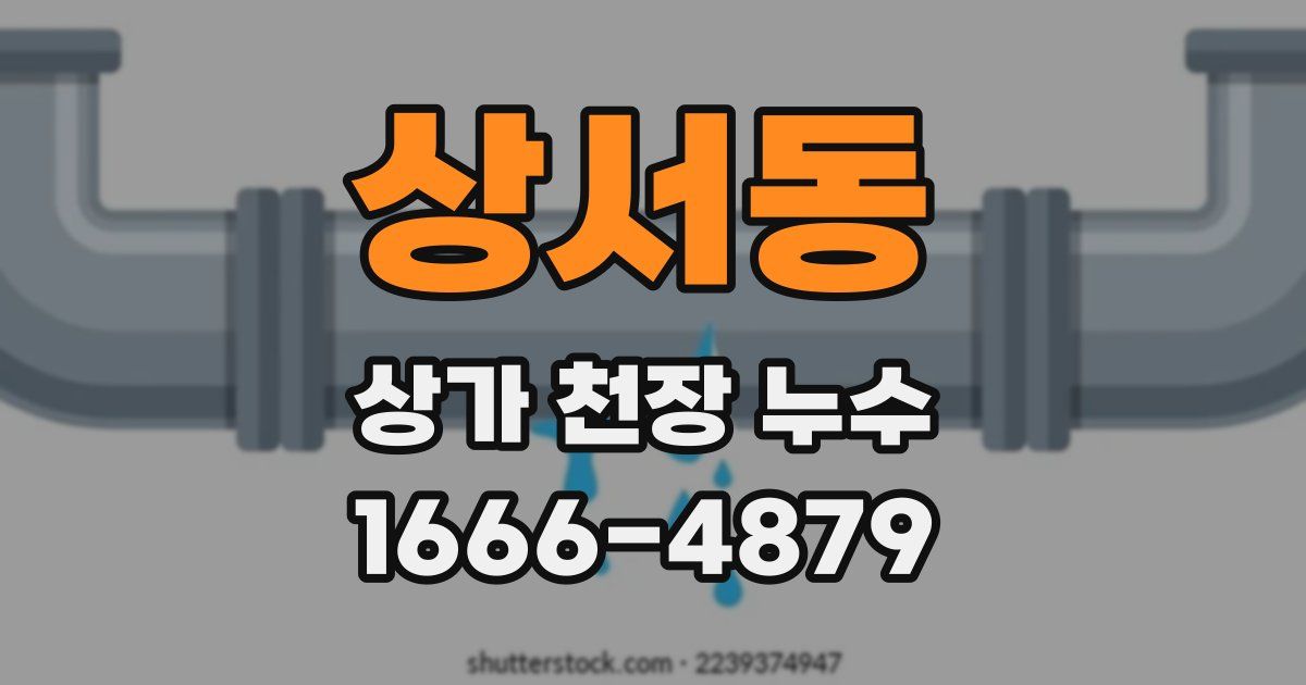 상서동 상가 천장 누수
