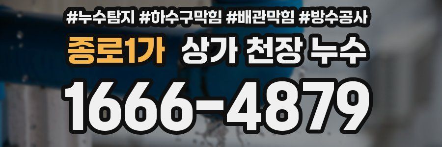 종로1가 상가 천장 누수