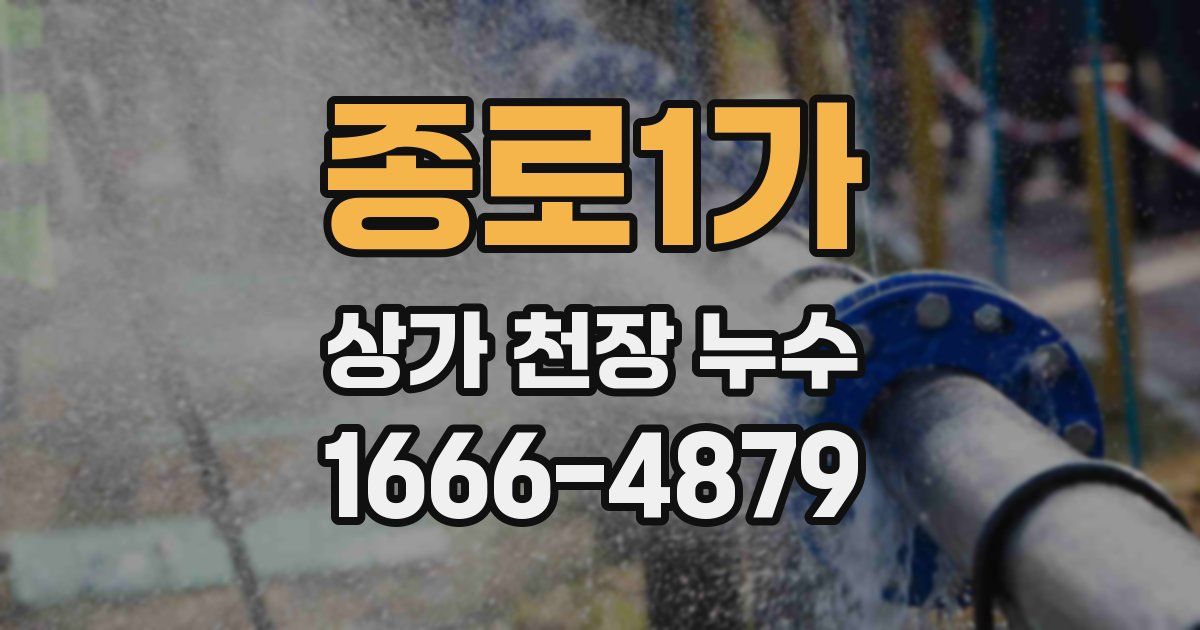 종로1가 상가 천장 누수
