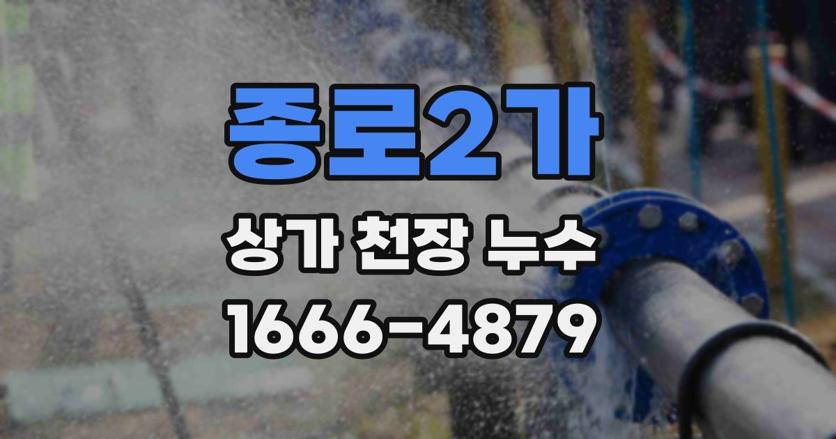 종로2가 상가 천장 누수