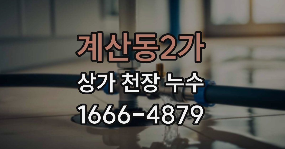 계산동2가 상가 천장 누수