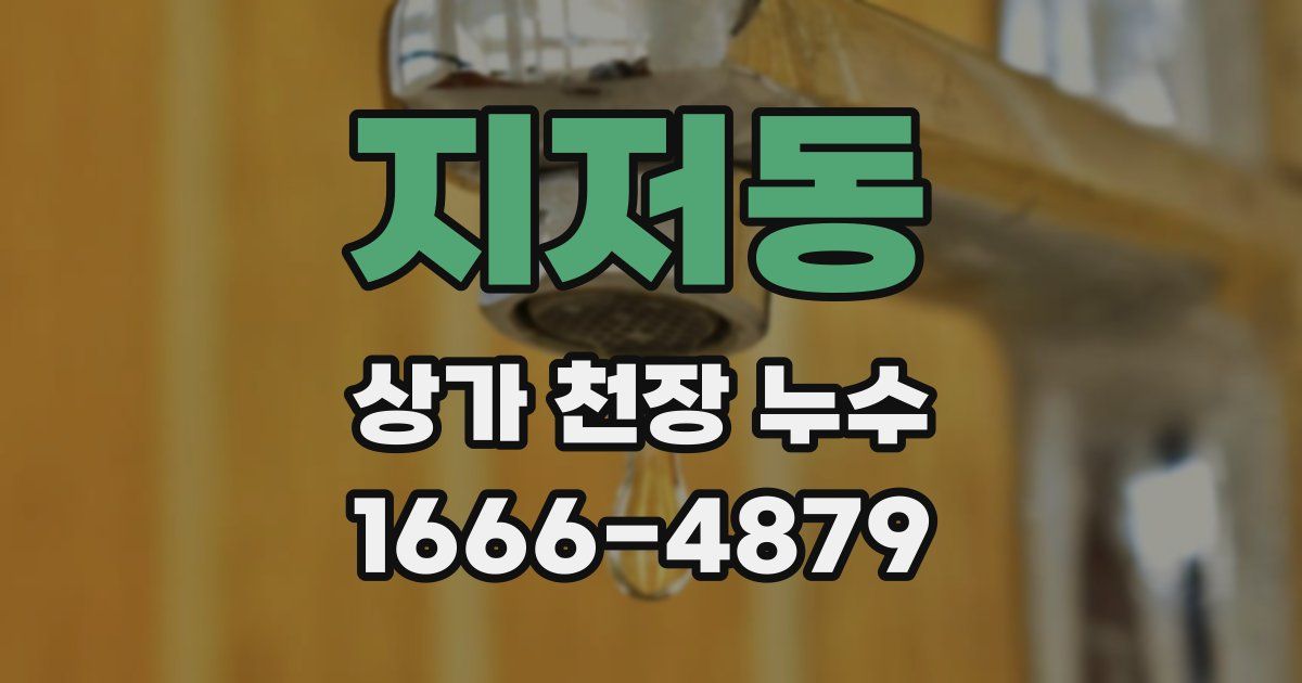 지저동 상가 천장 누수