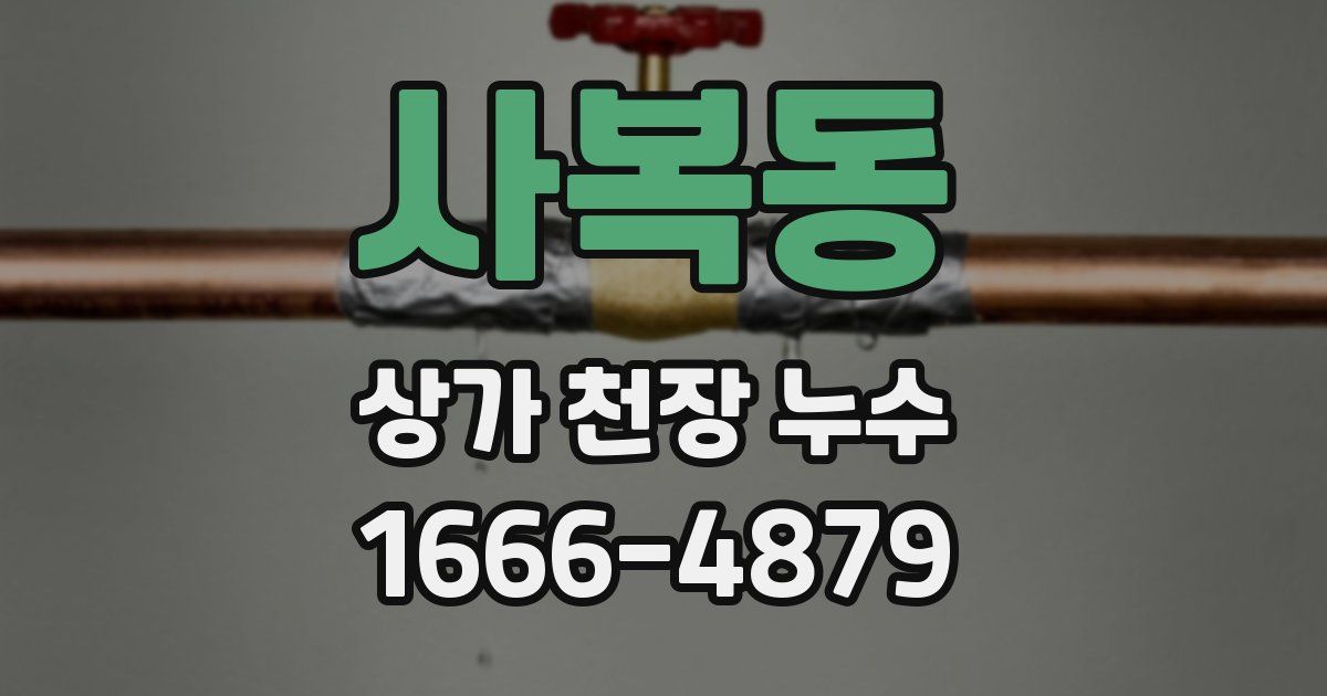 사복동 상가 천장 누수