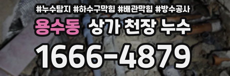 용수동 상가 천장 누수