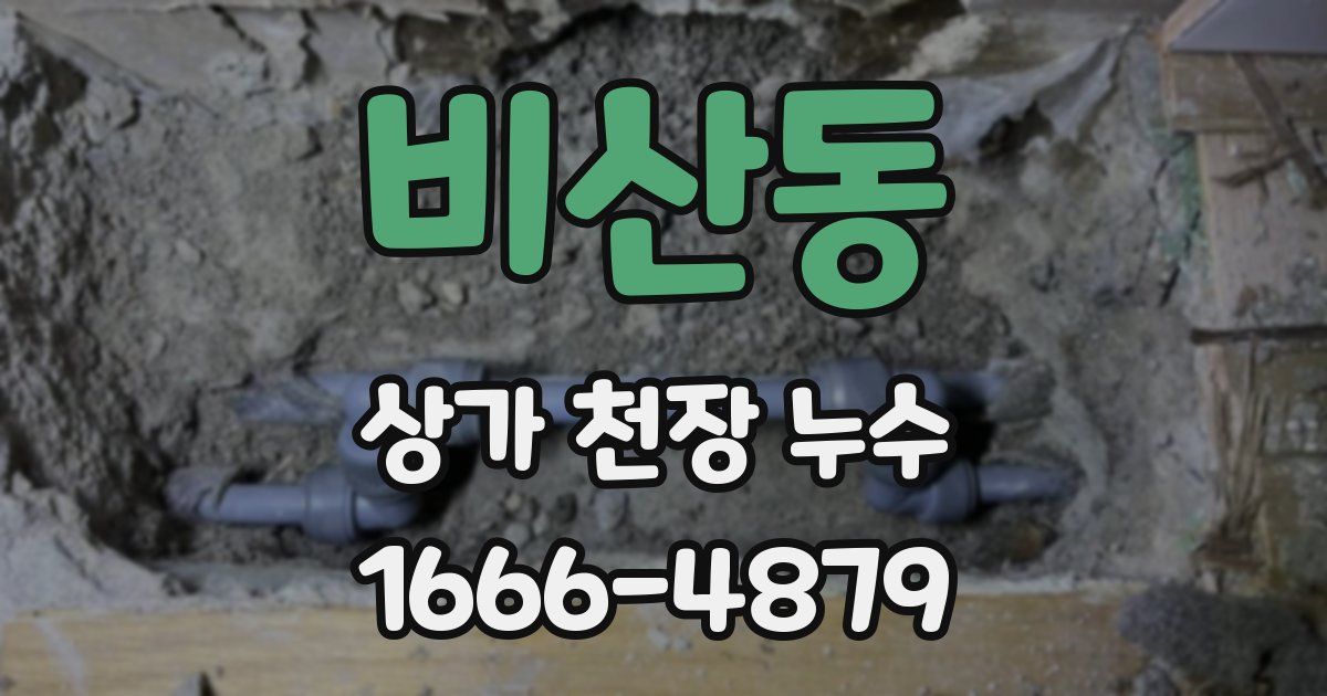 비산동 상가 천장 누수